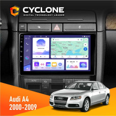  Штатна магнітола Audi A4 2000-2009 Cyclone C9008 4x64, DSP