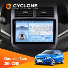 Штатная магнитола Chevrolet Aveo 2011-2018 Cyclone C9009 4x64, DSP, 4G, 2k
