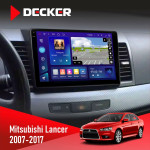 Штатная магнитола Mitsubishi Lancer X 2007-2017 AMP Rockford Decker D10005 4x64, DSP, 360, 4G, 2k