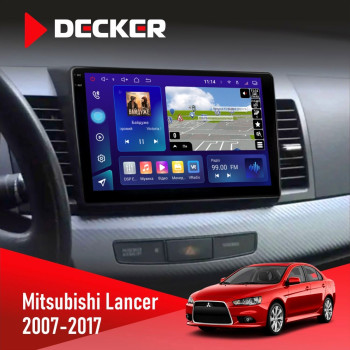  Штатна магнітола Mitsubishi Lancer X 2007-2017 AMP Rockford Decker D10005 4x64, DSP, 360, 4G, 2k