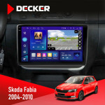 Штатная магнитола Skoda Fabia 2004-2010 Decker D10005 4x64, DSP, 360, 4G, 2k