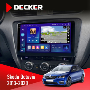  Штатна магнітола Skoda Octavia A7 2013-2020 Decker D10005 4x64, DSP, 360, 4G, 2k