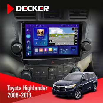  Штатна магнітола Toyota Highlander 2008-2013 Decker D10005 4x64, DSP, 360, 4G, 2k