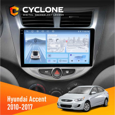 Штатная магнитола Hyundai Accent 2010-2017 Cyclone C9009 4x64, DSP, 4G, 2k