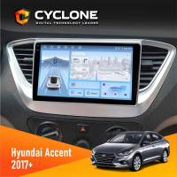 Штатная магнитола Hyundai Accent 2017+ Cyclone C9009 4x64, DSP, 4G, 2k