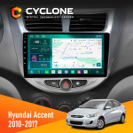 Штатная магнитола Hyundai Accent 2010-2017 Cyclone C9-013 4x64 DSP 4G