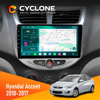 Штатная магнитола Hyundai Accent 2010-2017 Cyclone C9-013 4x64 DSP 4G