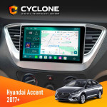 Штатна магнітола Hyundai Accent 2017 Cyclone C9-013 4x64 DSP 4G