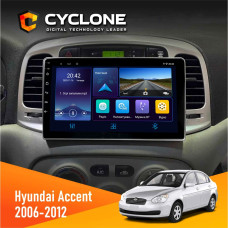  Штатна магнітола Hyundai Accent 2006-2012 Cyclone C9006 4x64, DSP, DVR