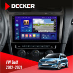 Штатная магнитола Volkswagen Golf 2012-2021 Decker D10005 4x64, DSP, 360, 4G, 2k