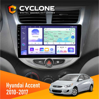 Штатная магнитола Hyundai Accent 2010-2017 Cyclone C9-011 4x64, DSP