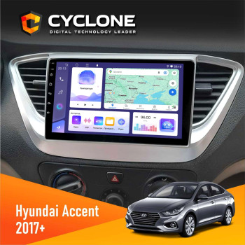 Штатная магнитола Hyundai Accent 2017+ Cyclone C9-011 4x64, DSP