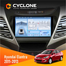 Штатная магнитола Hyundai Elantra 2011-2013 Cyclone C9009 4x64, DSP, 4G, 2k