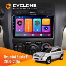  Штатна магнітола Hyundai Santa Fe 2000-2006 Cyclone C9CPL 2x32