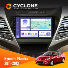 Штатная магнитола Hyundai Elantra 2011-2013 Cyclone C9008 4x64, DSP