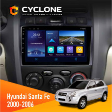  Штатна магнітола Hyundai Santa Fe 2000-2006 Cyclone C9006 4x64, DSP, DVR