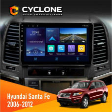  Штатна магнітола Hyundai Santa Fe 2006-2012 Cyclone C9006 4x64, DSP, DVR