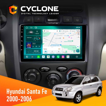 Штатная магнитола Hyundai Santa Fe 2000-2006 Cyclone C9-013 4x64 DSP 4G