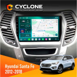 Штатная магнитола Hyundai Santa Fe 2012-2018 CAN Cyclone C9-013 4x64 DSP 4G
