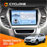 Штатная магнитола Hyundai Santa Fe 2012-2018 w/o CAN Cyclone C9009 4x64, DSP, 4G, 2k