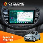 Штатная магнитола Hyundai I10 2008-2013 Cyclone C9-013 4x64 DSP 4G