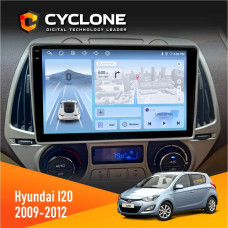 Штатная магнитола Hyundai I20 2009-2012 Climate Cyclone C9009 4x64, DSP, 4G, 2k