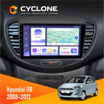 Штатная магнитола Hyundai I10 2008-2013 Cyclone C9-011 4x64, DSP