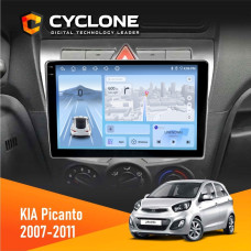 Штатная магнитола KIA Picanto 2007-2011 Cyclone C9009 4x64, DSP, 4G, 2k