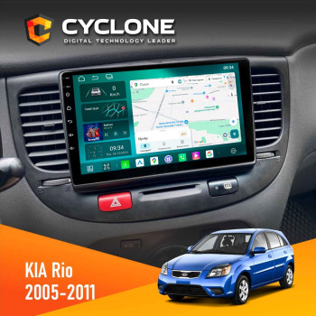 Штатна магнітола KIA Rio (JB) 2005-2011 Black Cyclone C9-013 4x64 DSP 4G