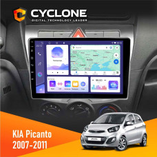 Штатная магнитола KIA Picanto 2007-2011 Cyclone C9008 4x64, DSP