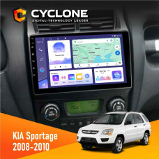 Штатная магнитола KIA Sportage 2008-2010 Climate Cyclone C9008 4x64, DSP