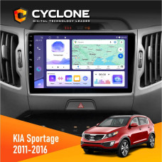 Штатная магнитола KIA Sportage 3 2011-2016 CAN Cyclone C9008 4x64, DSP