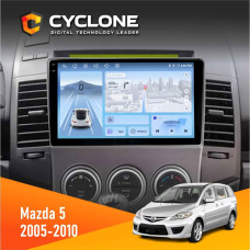 Штатная магнитола Mazda 5 (Premacy) 2005-2010 Cyclone C9009 4x64, DSP, 4G, 2k