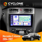 Штатная магнитола Mercedes-Benz C-Class (W203) 2004-2007 AMP Cyclone C9-011 4x64, DSP