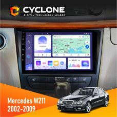 Штатная магнитола Mercedes-Benz W211 2002-2009 Cyclone C9008 4x64, DSP