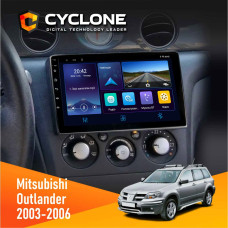 Штатная магнитола Mitsubishi Outlander 2003-2006 Cyclone C9006 4x64, DSP, DVR
