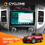 Штатна магнітола Mitsubishi Pajero 2007-2021 Cyclone C9-013 4x64 DSP 4G