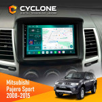 Штатная магнитола Mitsubishi Pajero Sport 2008-2015 Cyclone C9-013 4x64 DSP 4G