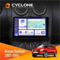 Штатная магнитола Nissan Qashqai 2007-2014 360 Cam Cyclone C9008 4x64, DSP