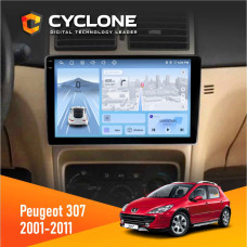 Штатная магнитола Peugeot 307 2001-2011 Cyclone C9009 4x64, DSP, 4G, 2k