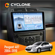 Штатная магнитола Peugeot 407 2004-2010 Cyclone C9009 4x64, DSP, 4G, 2k