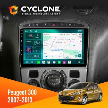 Штатная магнитола Peugeot 308 2007-2013 Silver Cyclone C9-013 4x64 DSP 4G