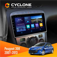  Штатна магнітола Peugeot 308 2007-2013 Silver Cyclone C9006 4x64, DSP, DVR