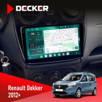 Штатна магнітола Renault Dokker, Sandero, Lodgy 2012+ (1 кнопка) Decker D9004 6x128, DSP 360, 2k