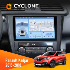 Штатная магнитола Renault Kadjar 2015-2018 Cyclone C9009 4x64, DSP, 4G, 2k