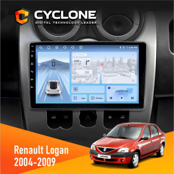 Штатна магнітола Renault Logan 2004-2007 Cyclone C9-012 4x64 DSP 4G