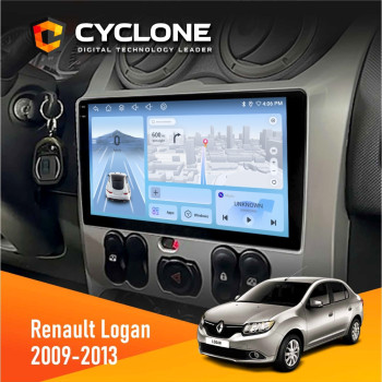 Штатна магнітола Renault Logan 2009-2013 Cyclone C9-012 4x64 DSP 4G