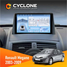 Штатная магнитола Renault Megane II 2003-2009 Cyclone C9009 4x64, DSP, 4G, 2k
