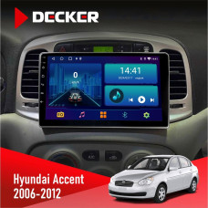 Штатная магнитола Hyundai Accent 2006-2012 Decker D9001 4x64, DSP