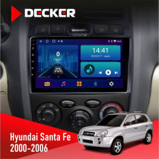 Штатная магнитола Hyundai Santa Fe 2000-2006 Decker D9001 4x64, DSP